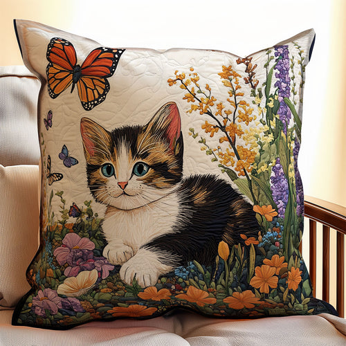 Cat In Garden WX1403042CL Quilt Pillow Case