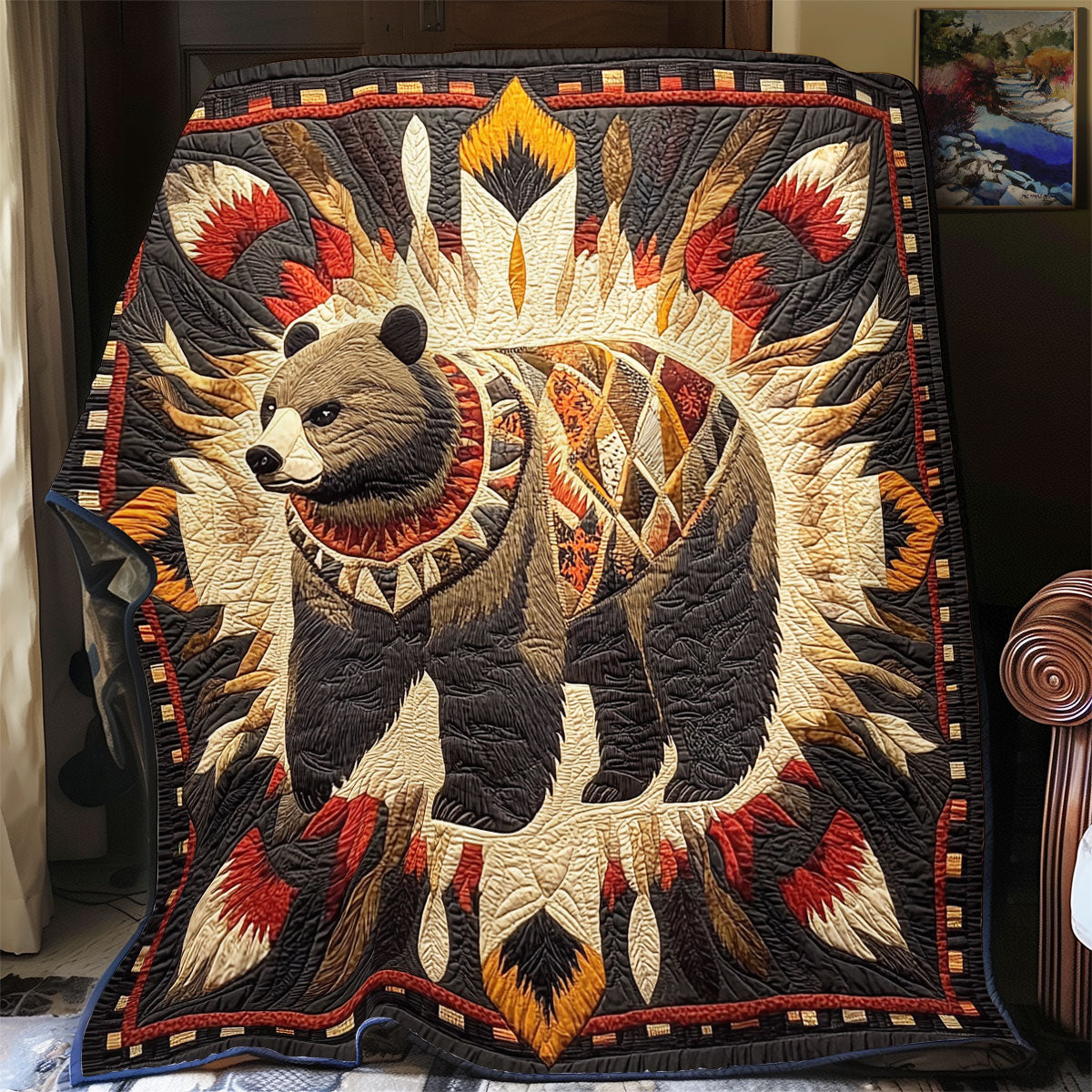 Bear Native American WX2101007CL Quilt