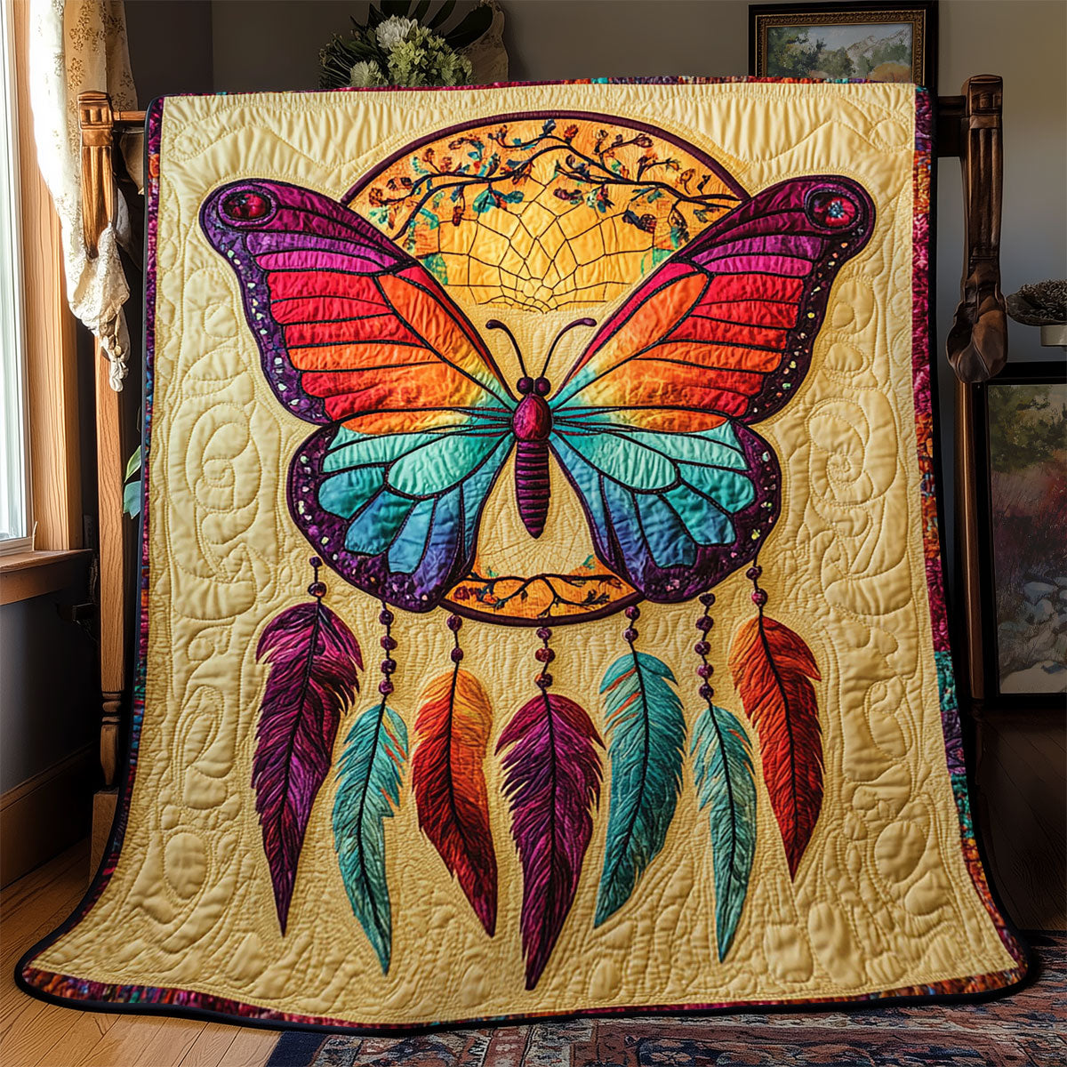 Native Dreamcatcher Butterfly WJ2001020CL Quilt