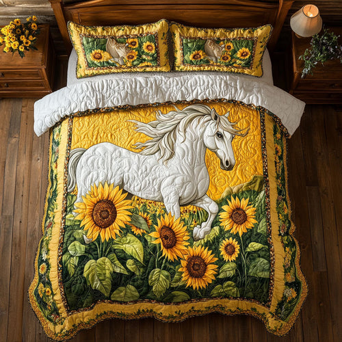 Horse Sunflower WX2001093CL Duvet Cover Set