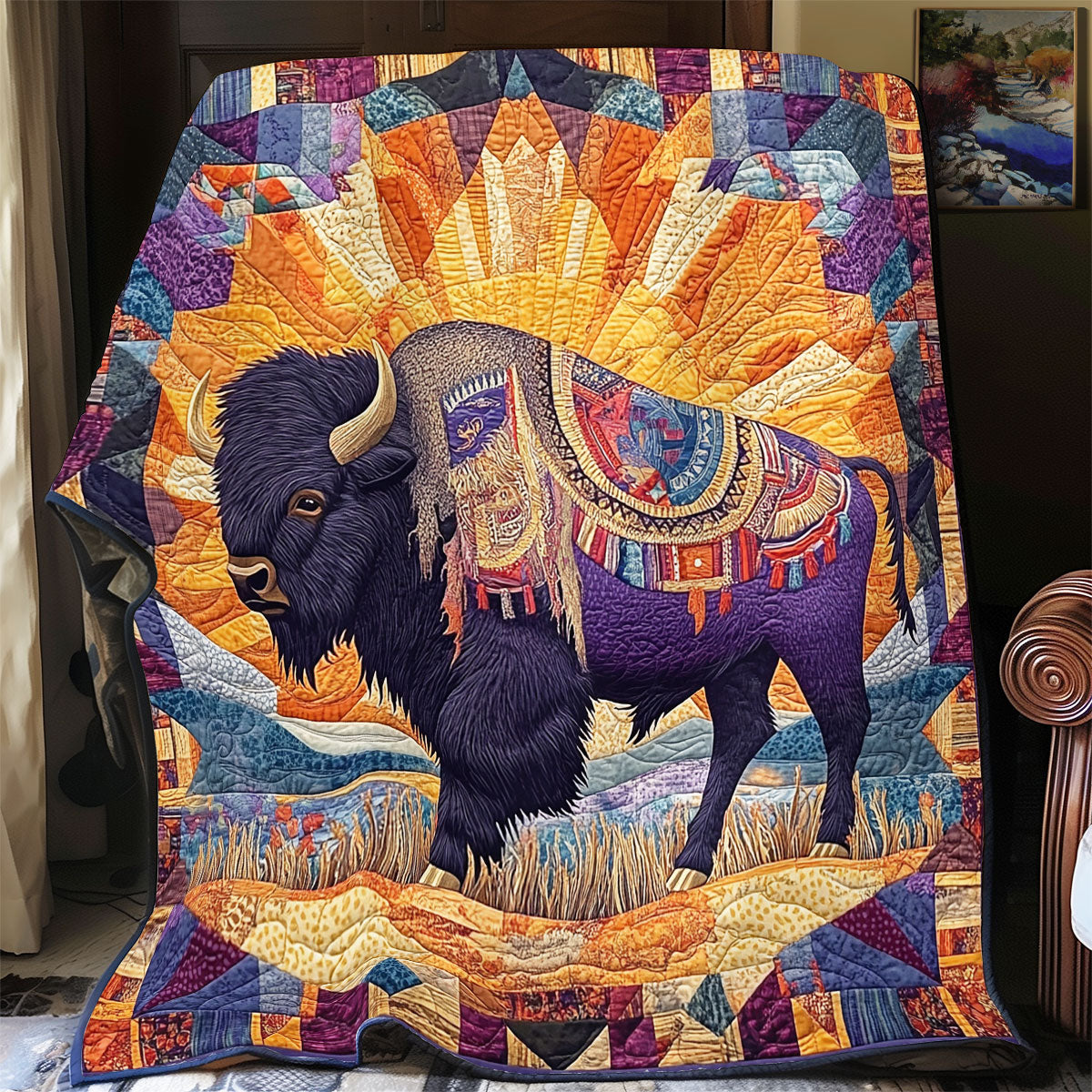 Bison Native American WX2201025CL Quilt