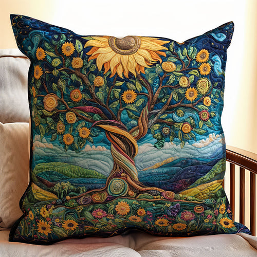 Celestial Sunflower Tree WX1003107CL Quilt Pillow Case