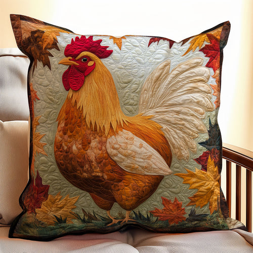 Chicken Autumn Leaf WX0803097CL Quilt Pillow Case