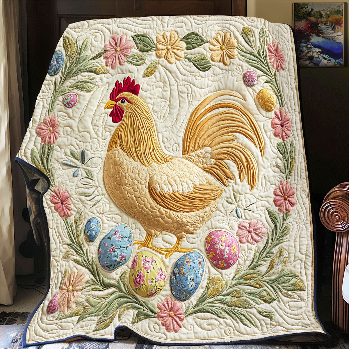 Chicken Easter Day WX1003021CL Quilt