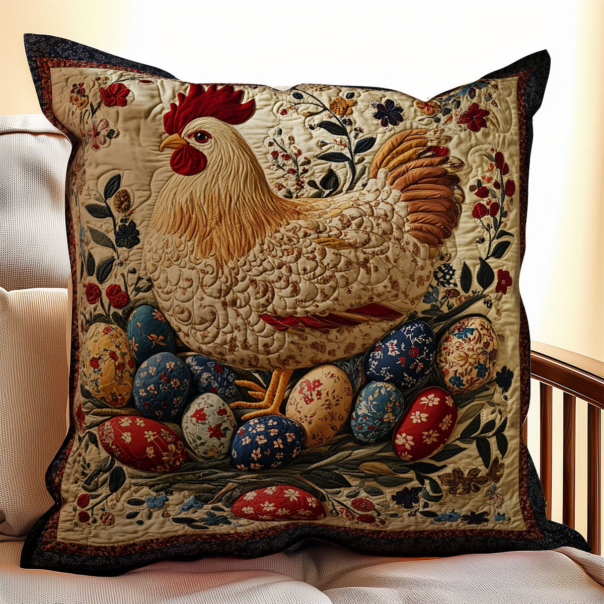 Chicken Easter Egg WX0803099CL Quilt Pillow Case