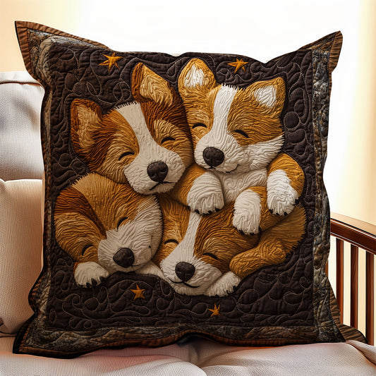 Corgi Sleeping WX1003114CL Quilt Pillow Case