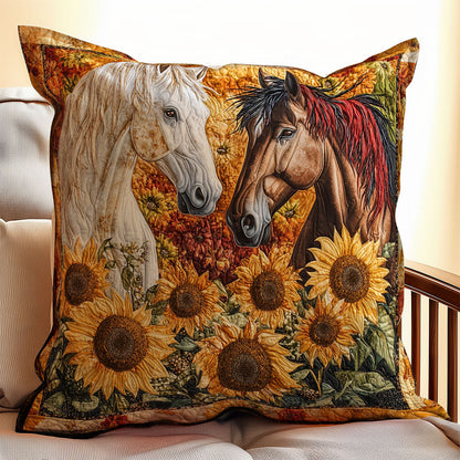 Couple Horse WX0603125CL Quilt Pillow Case