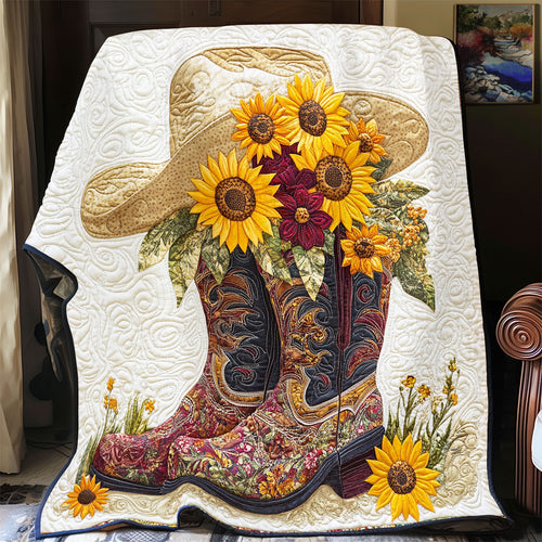 Cowboy Boots Sunflower WX1003025CL Quilt