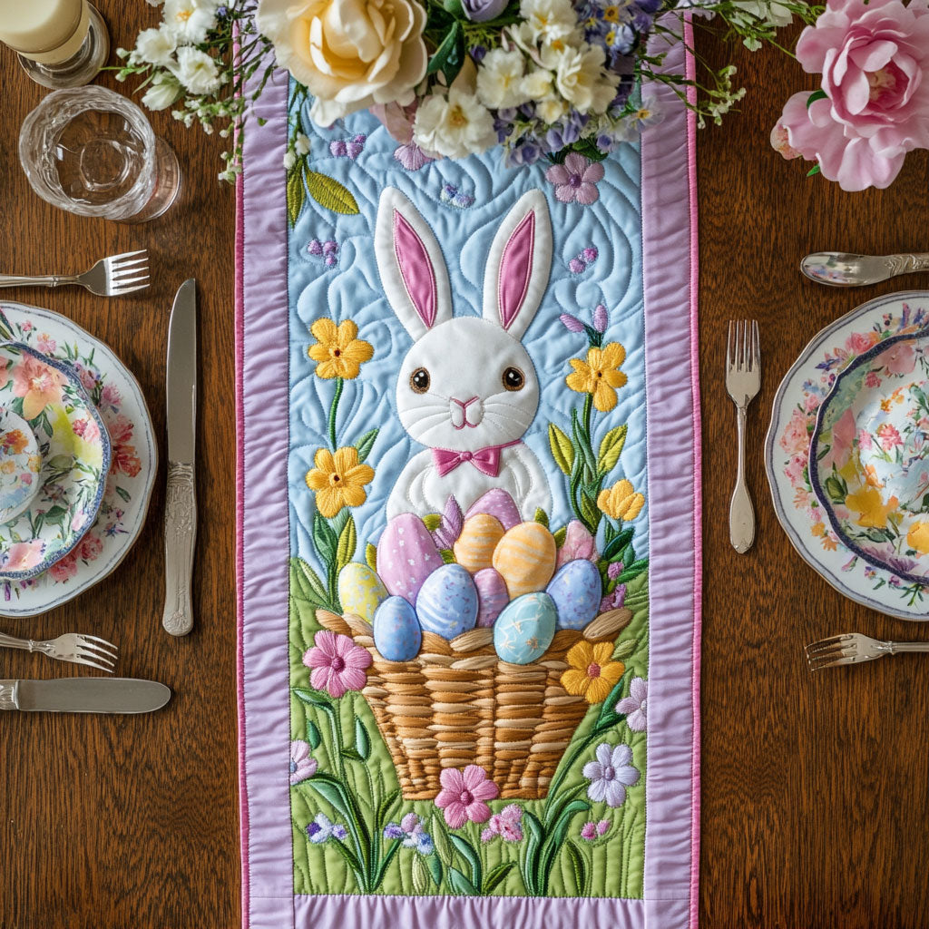 Cute Bunny WX0703055CL Quilted Table Runner