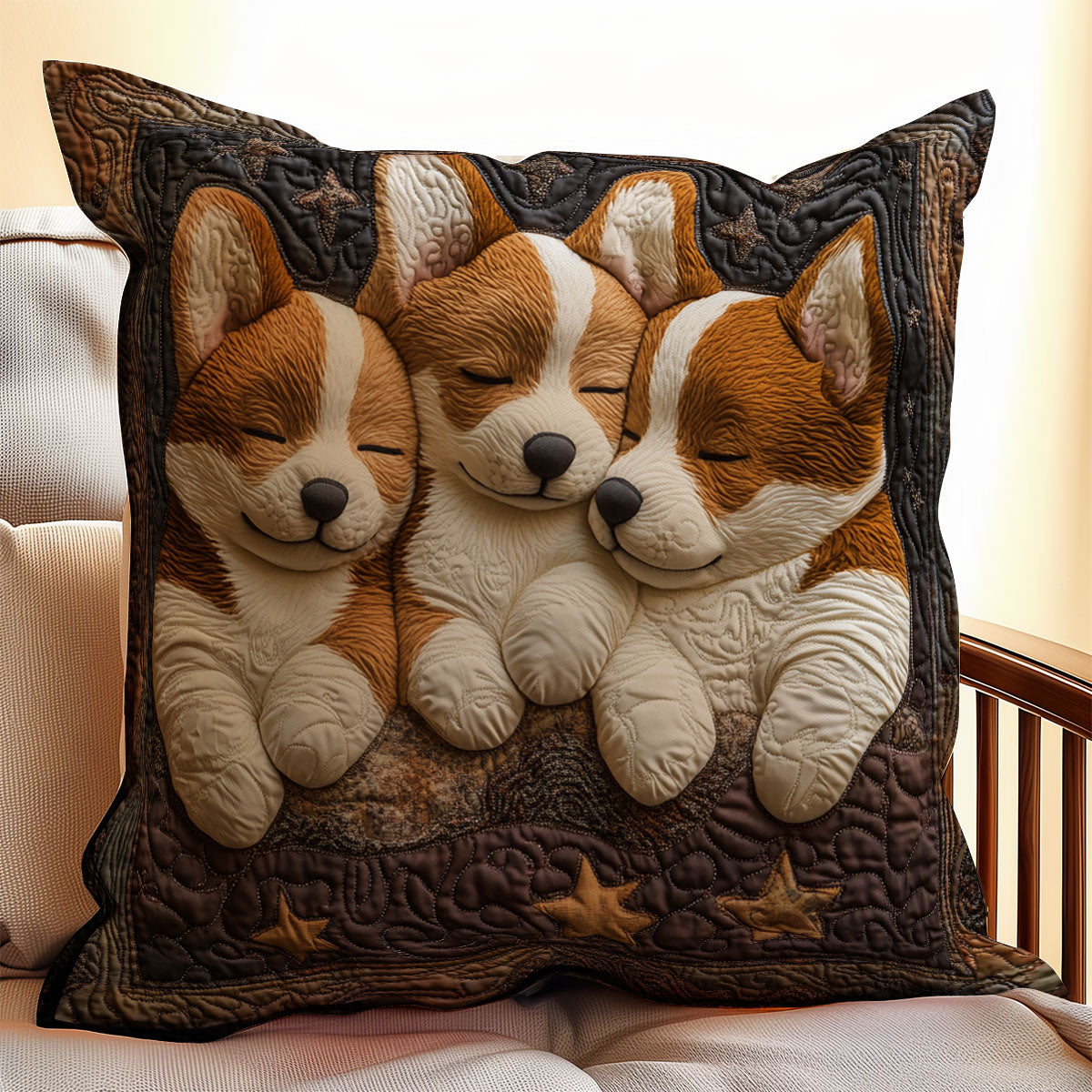 Cute Corgi WX1003119CL Quilt Pillow Case