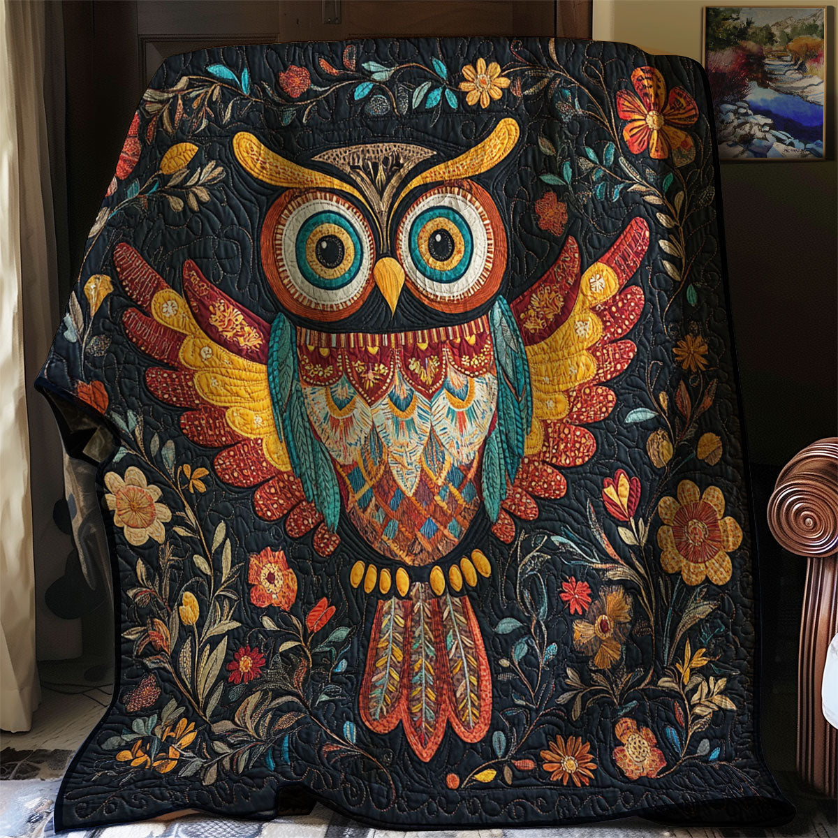 Flower Owl WJ1303007CL Quilt