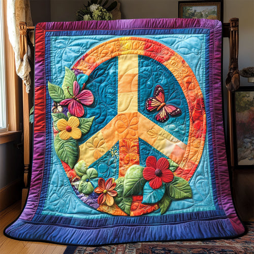 Peace Sign Flower WX2402088CL Quilt