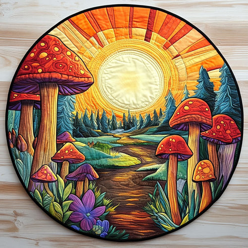 Mushroom Sunset WJ1403050CL Quilted Round Mat