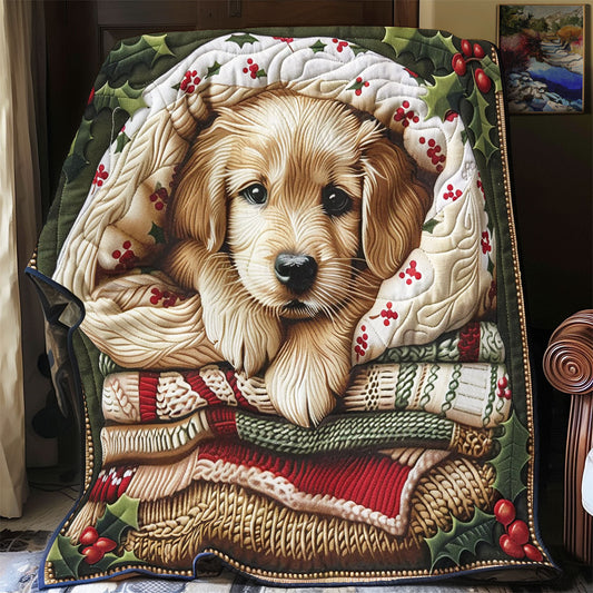 Golden Retriever Christmas WX0201022CL Quilt