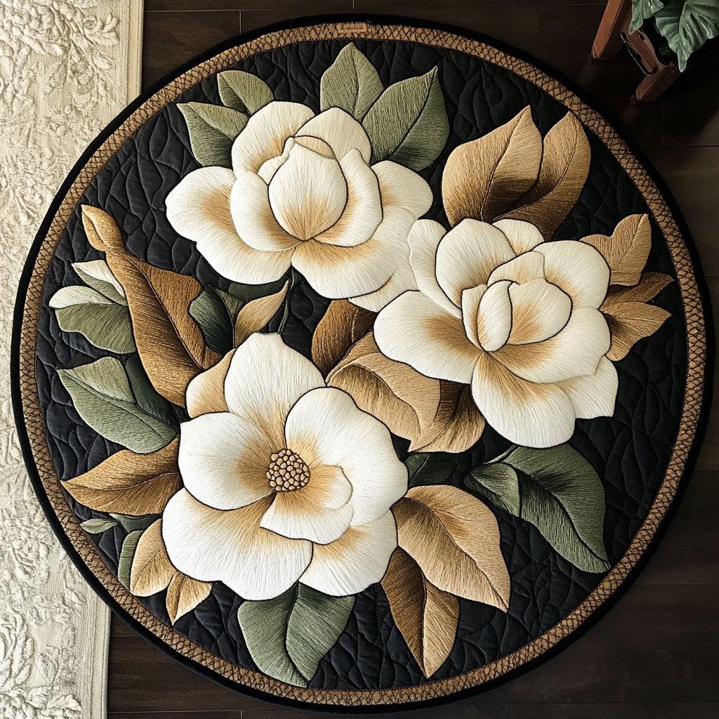 Magnolia Flower WX1403126CL Quilted Round Mat