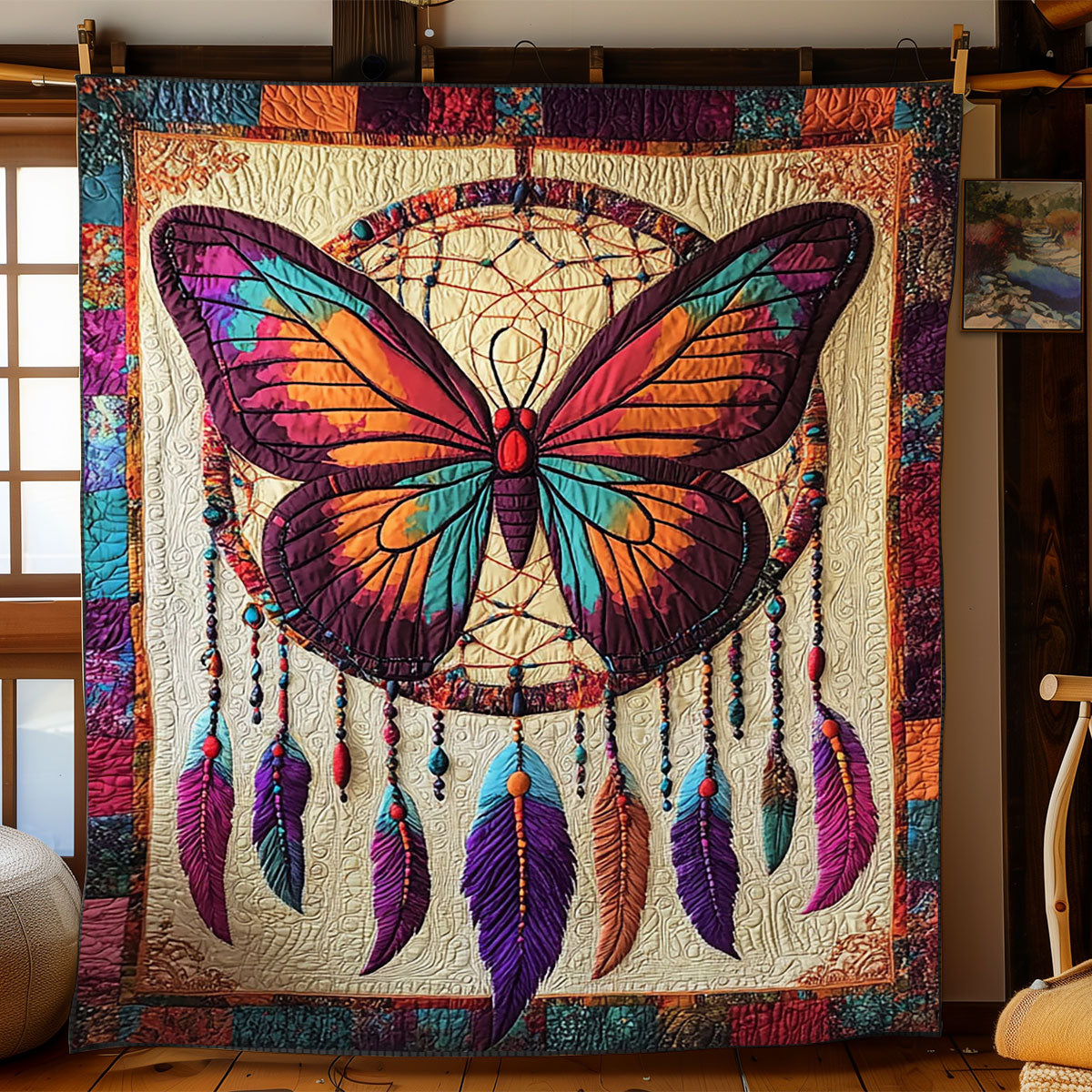 Native Dreamcatcher Butterfly WJ0302018CL Quilt