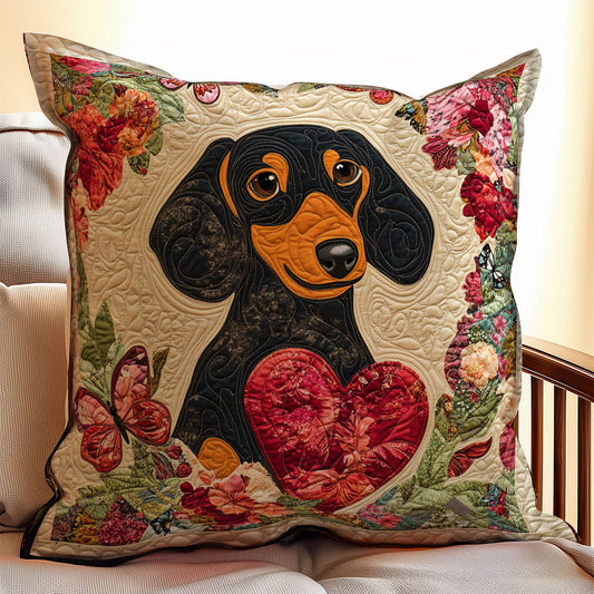 Dachshund in Bloom WX0803103CL Quilt Pillow Case