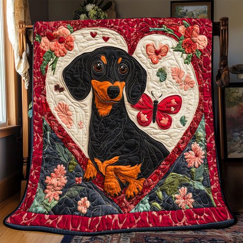 Dachshund’s Valentine WX0803025CL Quilt