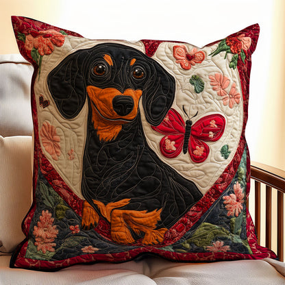 Dachshund’s Valentine WX0803106CL Quilt Pillow Case