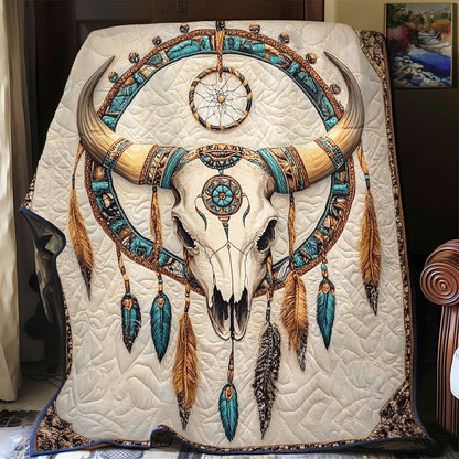 Bull Skull Native American WX0502016CL Quilt