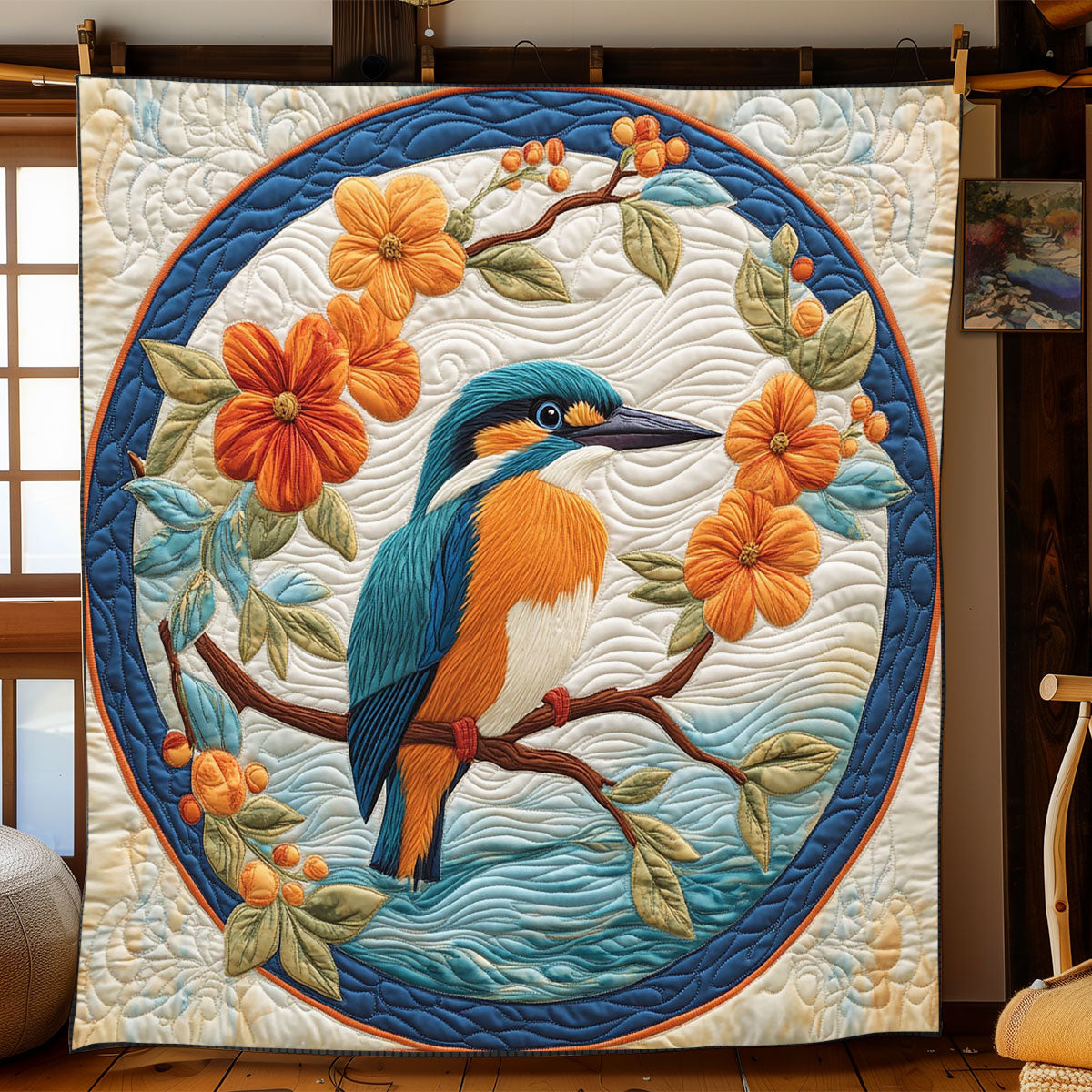 Kingfisher Bird WJ2301017CL Quilt