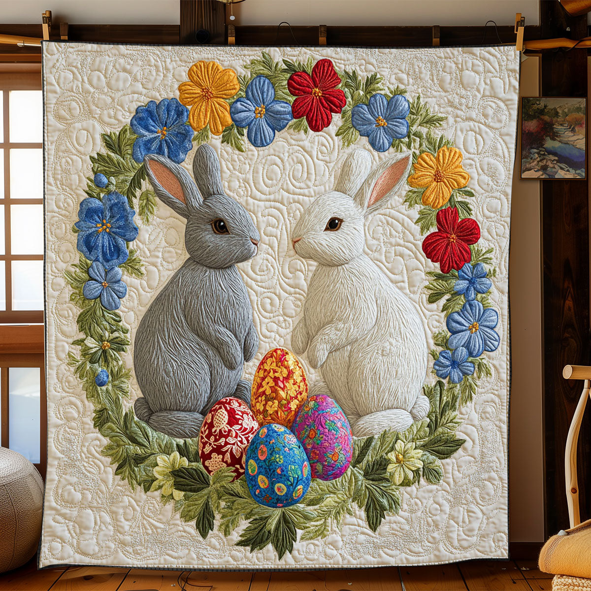 Easter Bunny Garden WJ2101009CL Quilt