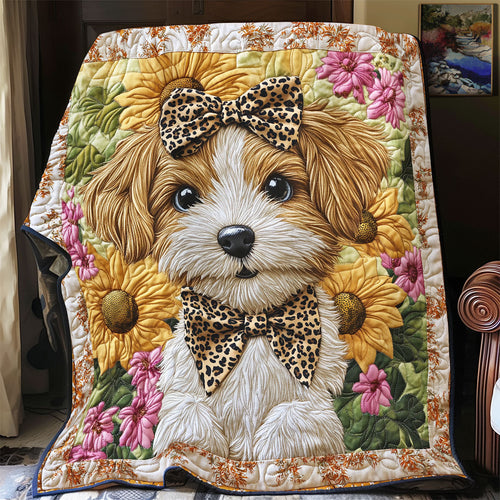 Floral Puppy WX0301035CL Quilt