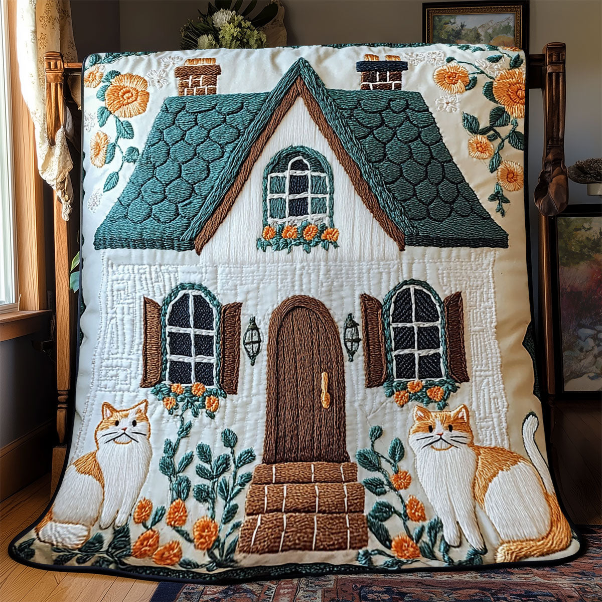 Cozy Cottage Cat WJ1802005CL Quilt