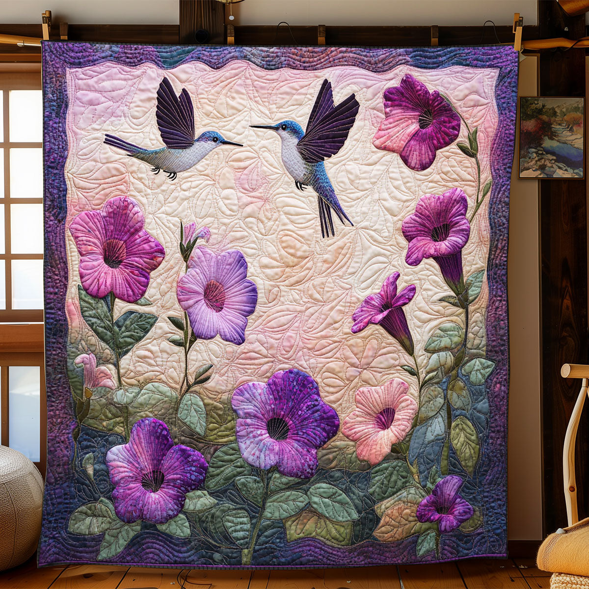 Blooming Hummingbird WJ1001004CL Quilt