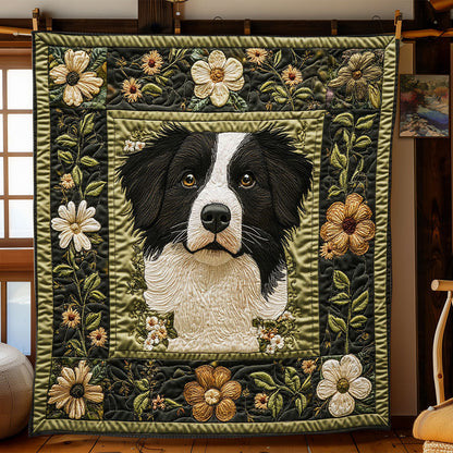 Flower Border Collie WJ1702011CL Quilt