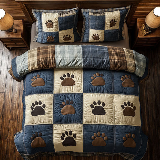 Dog Paw Blue WX0603024CL Duvet Cover Set