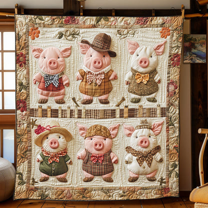 Rustic Piglet Charm WJ1303021CL Quilt