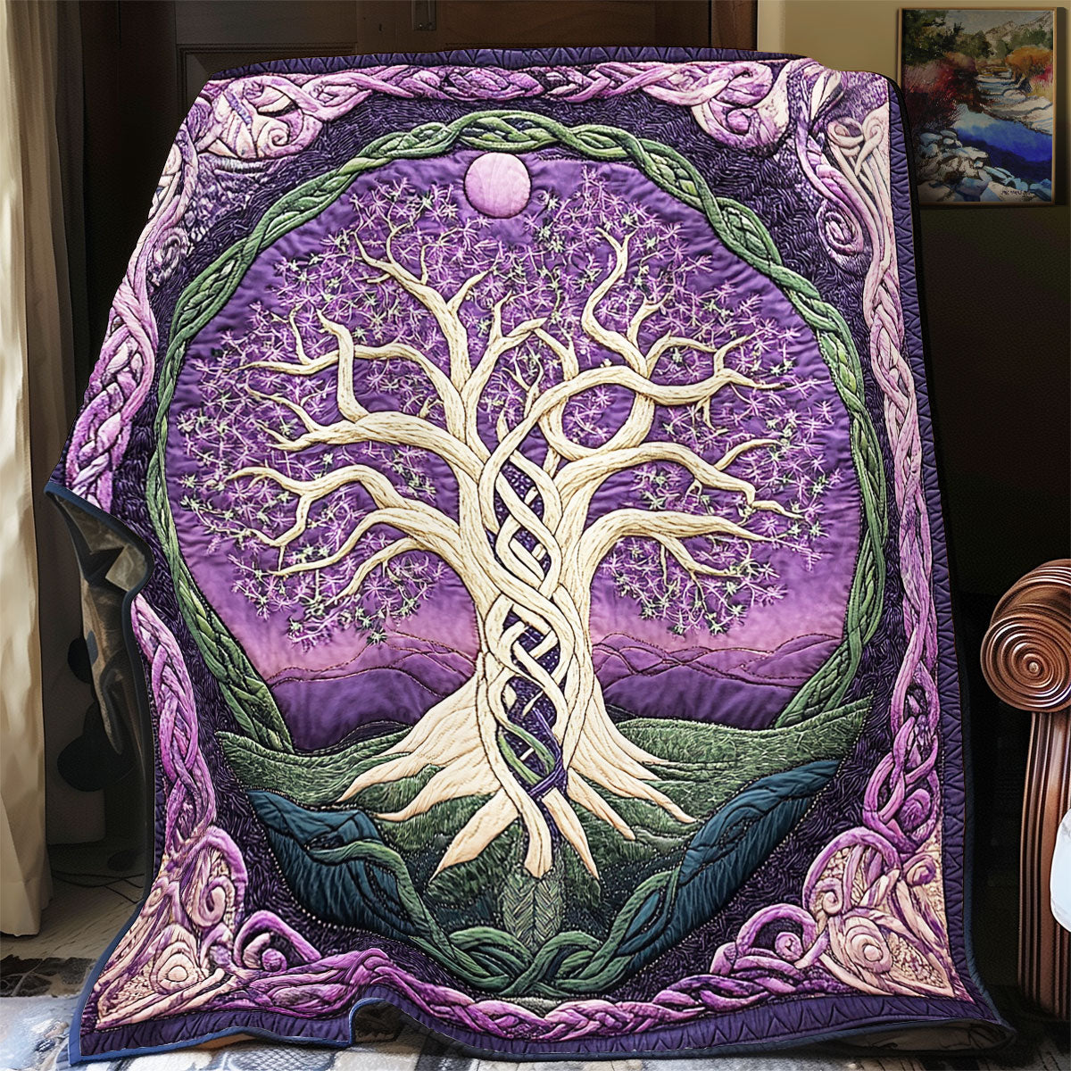 Purple Tree Of Life WX1802043CL Quilt