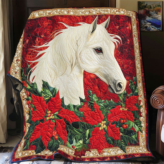 Horse Poinsettia WX2301014CL Quilt