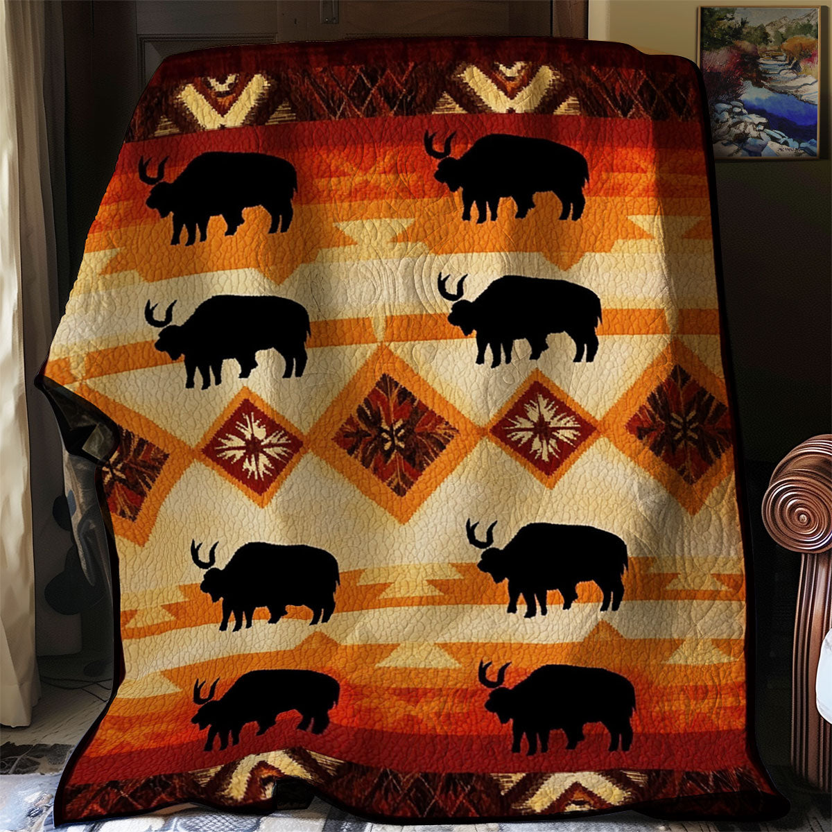 Bison Native American WJ2001004CL Quilt