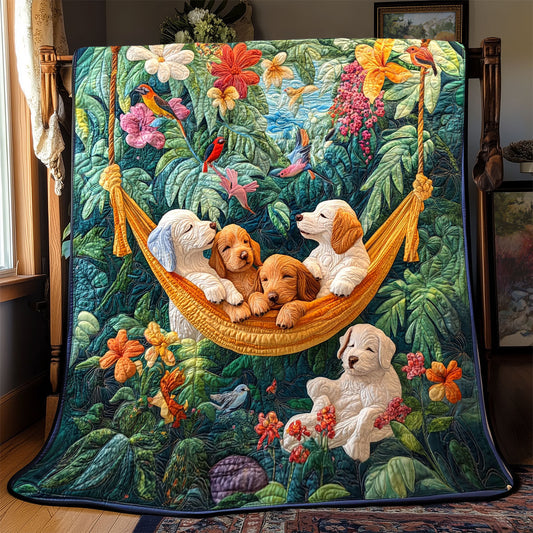 Cute Dog In Garden WX0302015CL Quilt