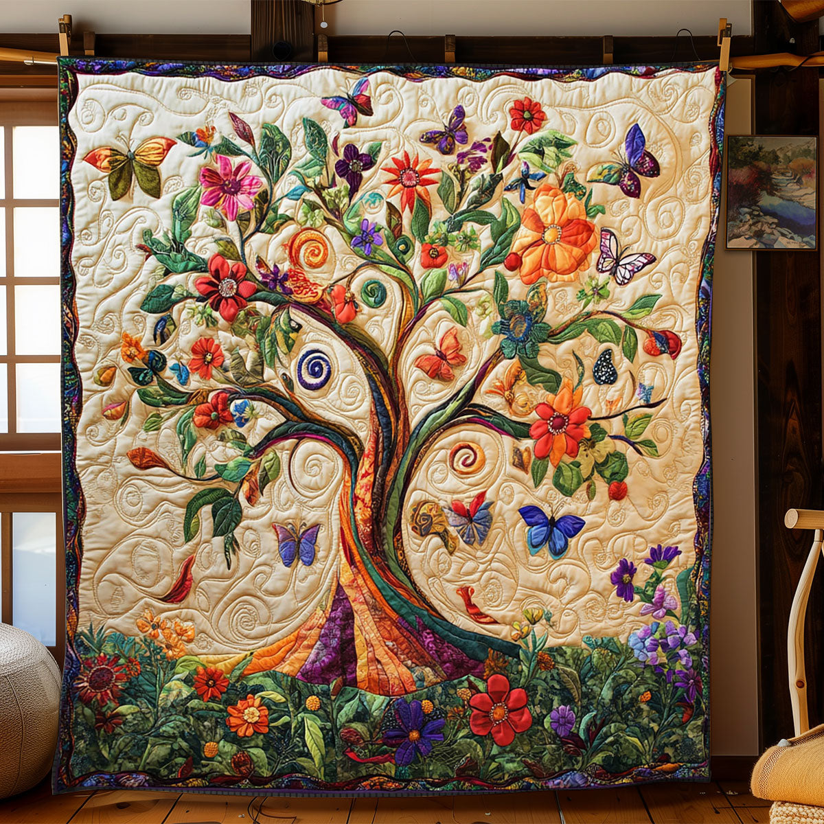 Butterfly Tree Of Life WJ1701004CL Quilt