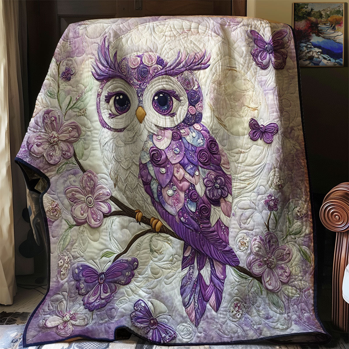 Enchanted Violet Owl WJ1601006CL Quilt