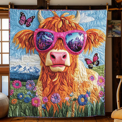 Groovy Highland Cow WJ2201017CL Quilt