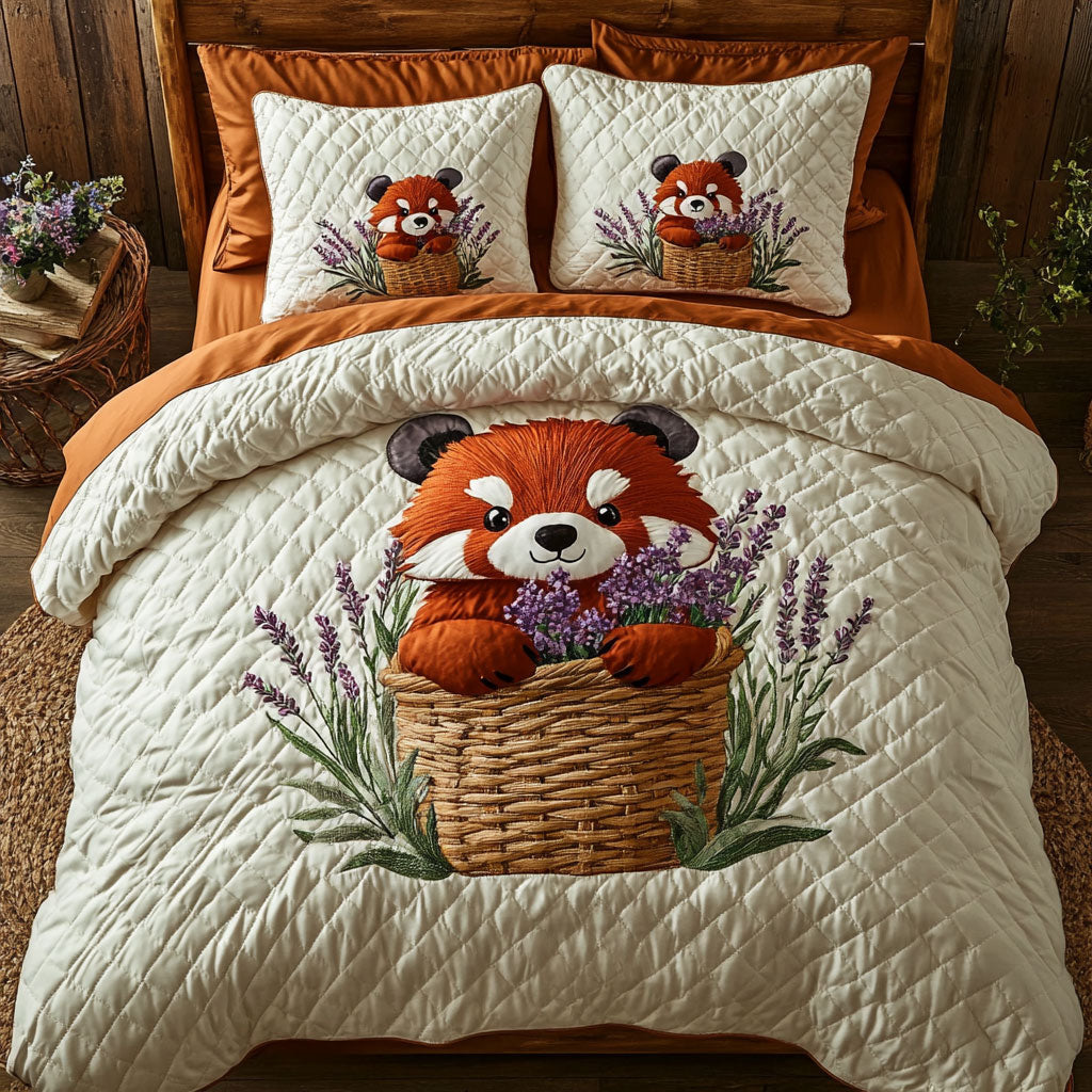 Flower Red Panda WJ1802025CL Duvet Cover Set