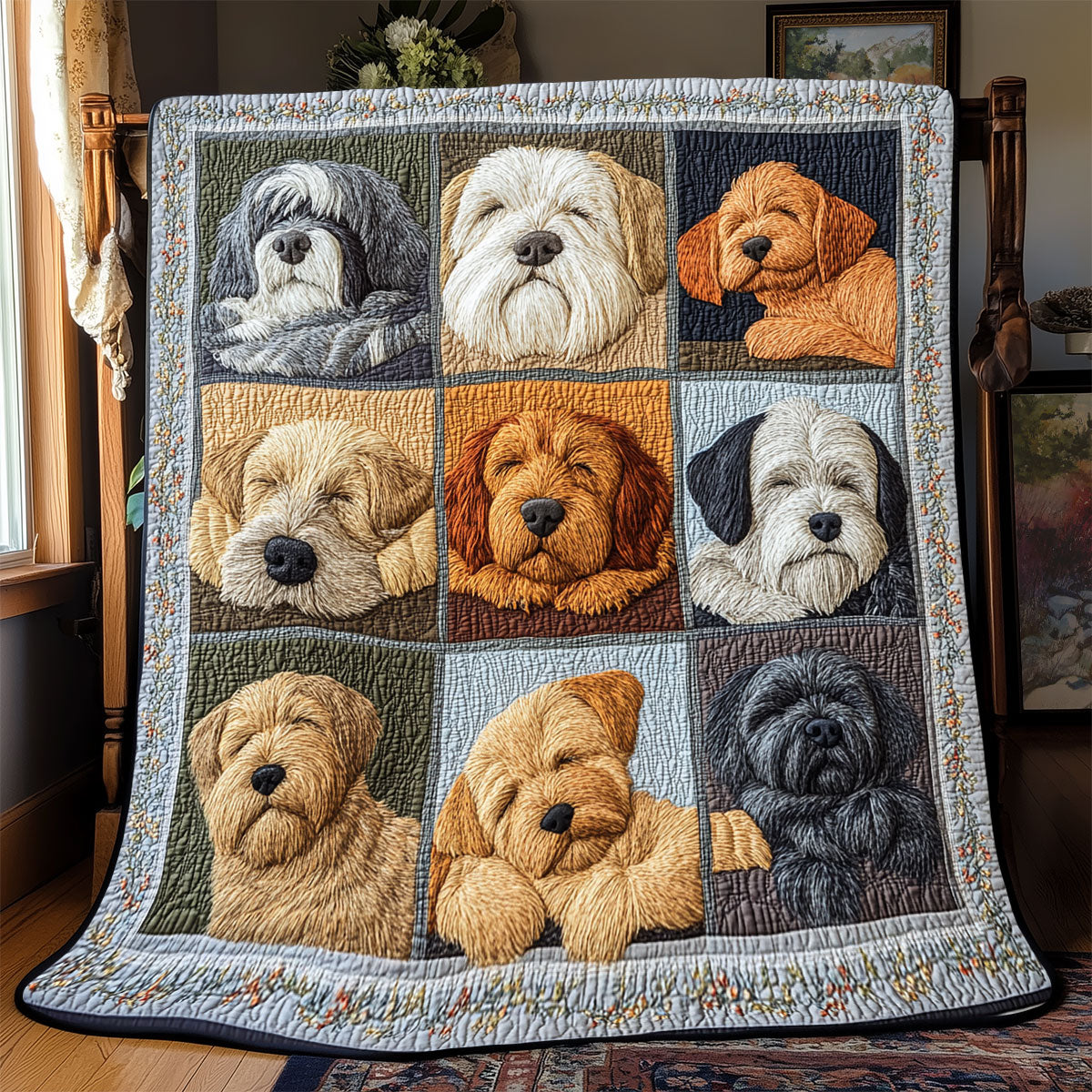 Cute Dog Sleeping WX1702113CL Quilt