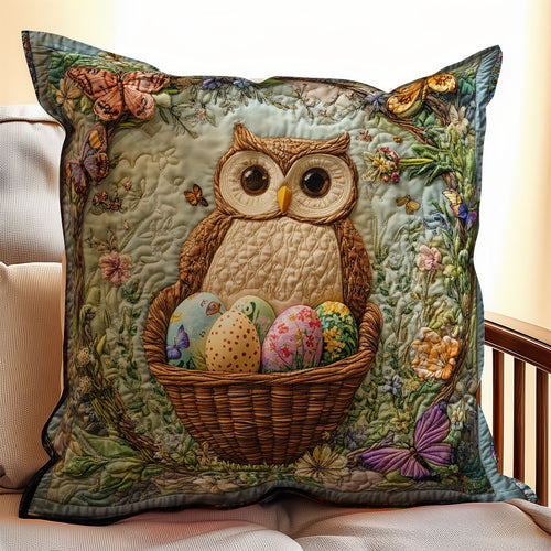 Easter Egg Owl WX0803107CL Quilt Pillow Case