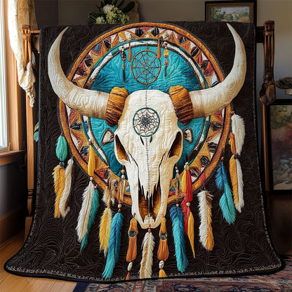 Bull Skull Native American WX0502021CL Quilt