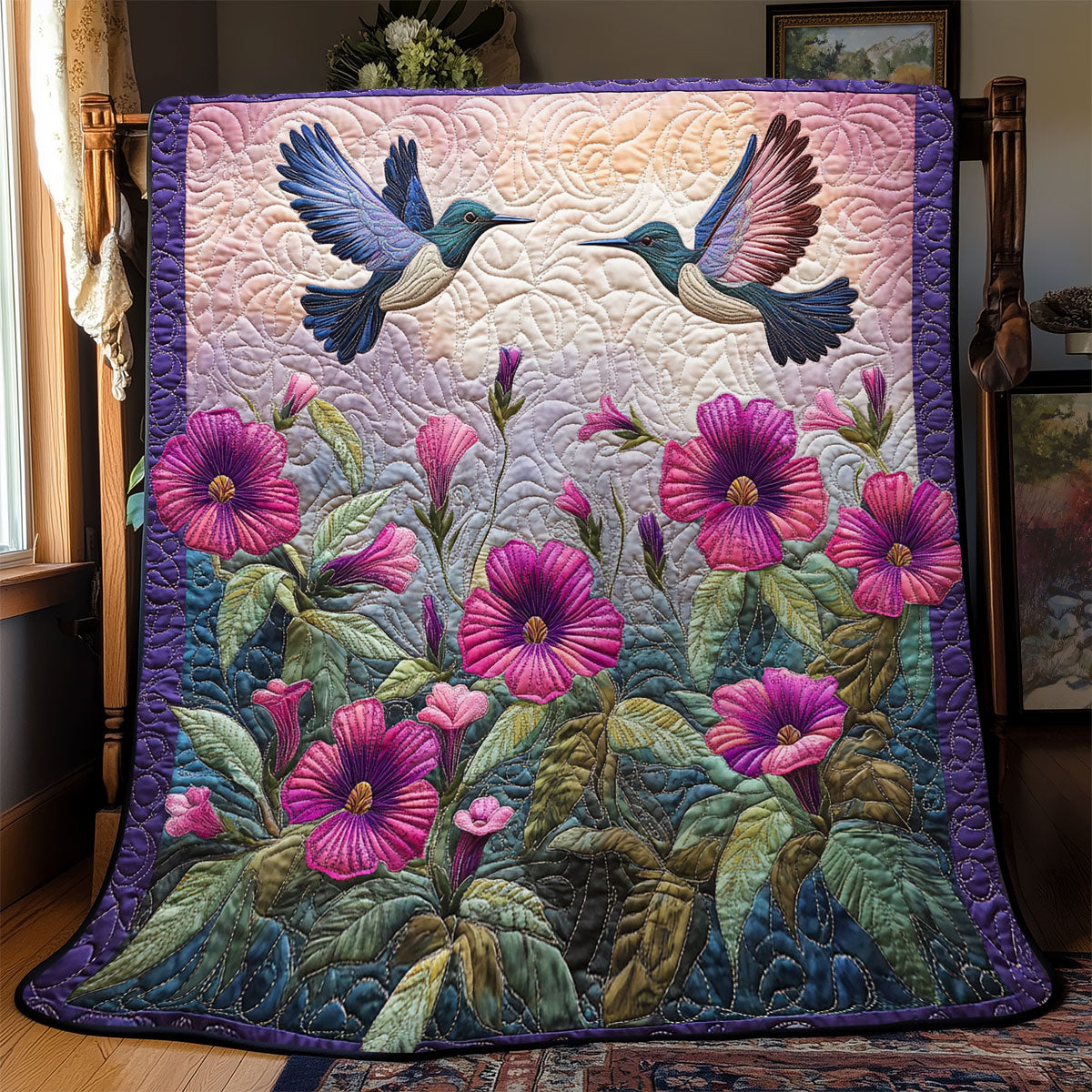 Blooming Hummingbird WJ0901007CL Quilt