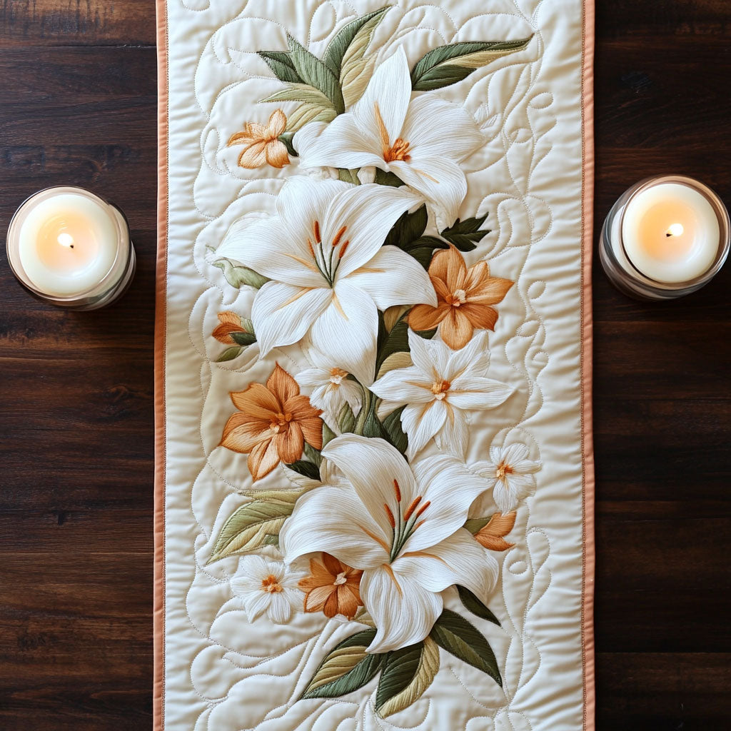 Ethereal Petals WX0703064CL Quilted Table Runner