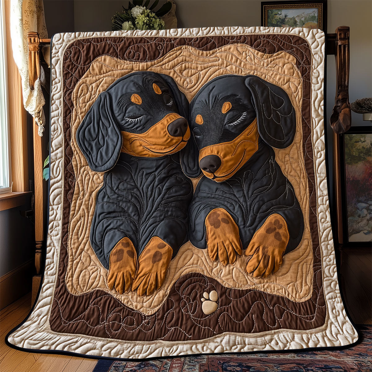 Lovely Dachshund WX1802010CL Quilt