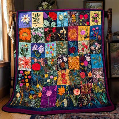 Vibrant Flower Patchwork WX2702120CL Quilt