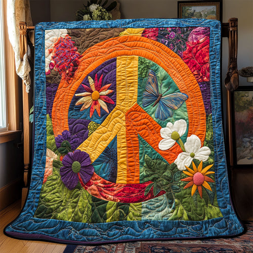 Peace Sign Flower WX2402090CL Quilt