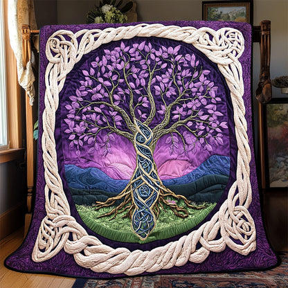 Purple Tree Of Life WX1802039CL Quilt