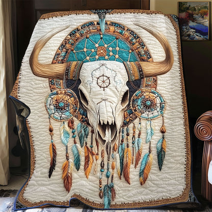 Bull Skull Native American WX0502019CL Quilt